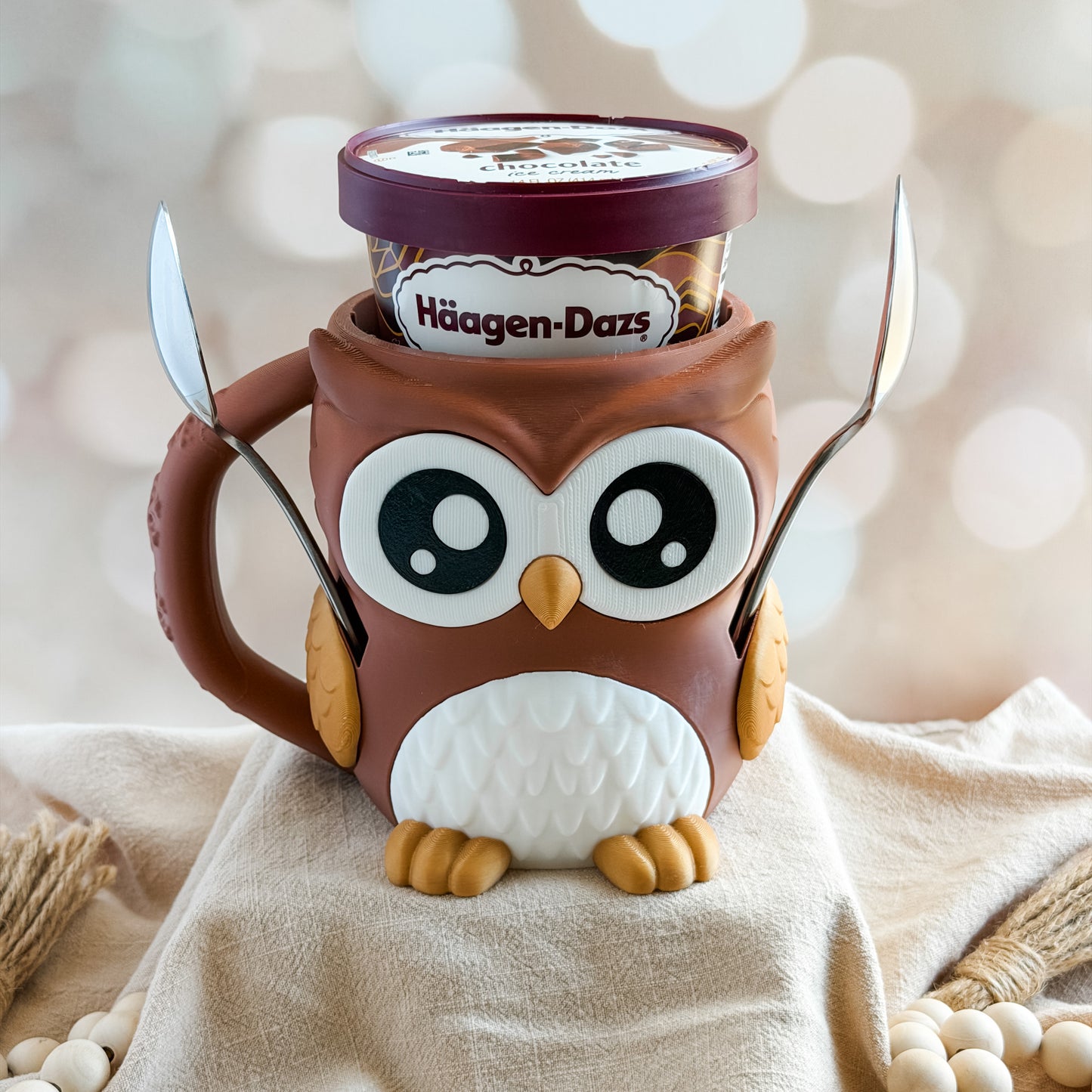 Owlfonso the Owl Ice Cream Pint Holder