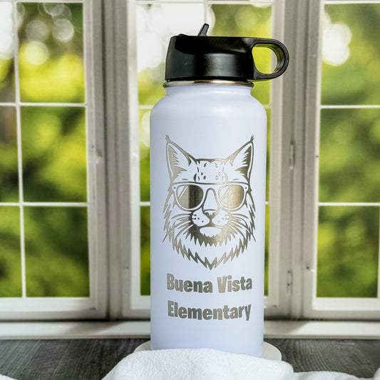 Buena Vista Bobcats Personalized 32oz Water Bottle