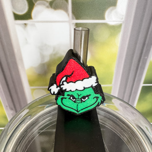 Grinch Santa Straw Topper