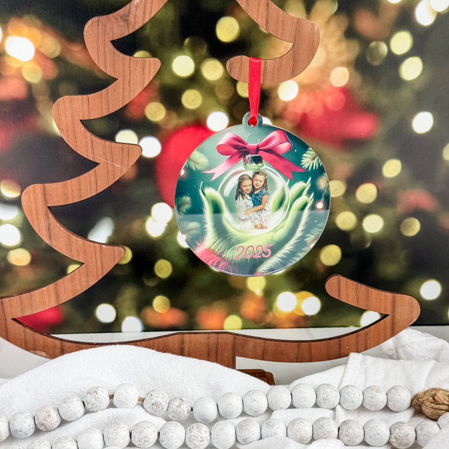 Personalized Magical Memory Grinch Hand Ornament