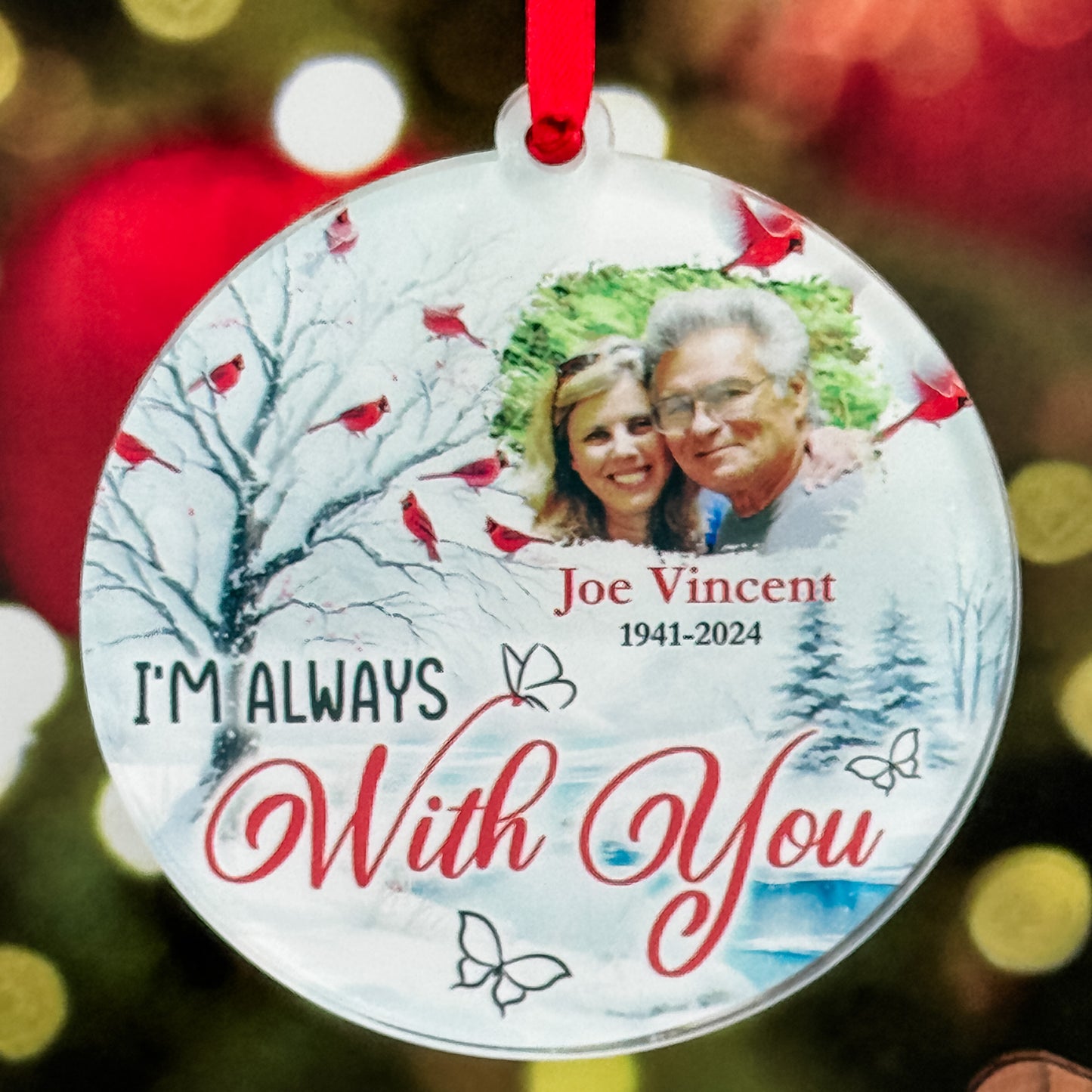 Personalized Remembrance Cardinal Ornament
